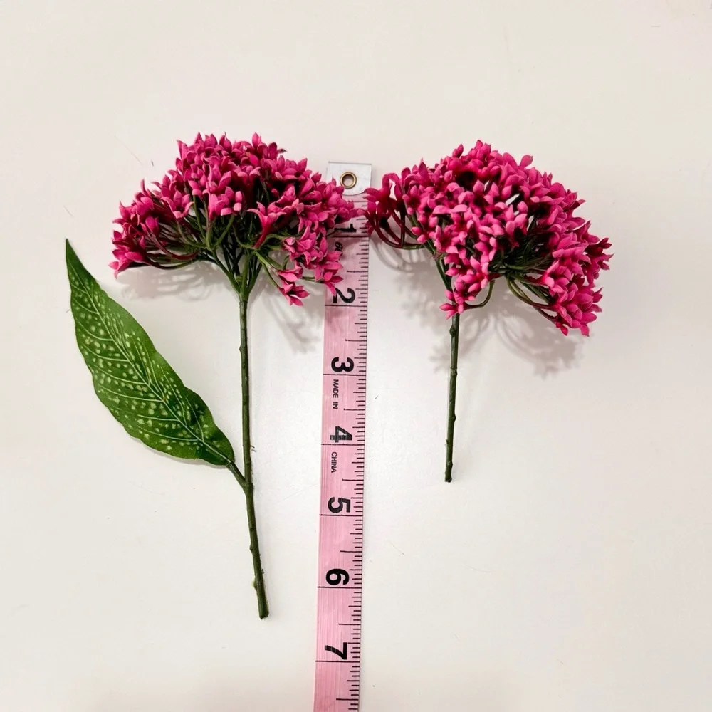 Bouvardia Hot Pink Flower Stems Floral Green Leaves Wedding Arrangement Decor #B